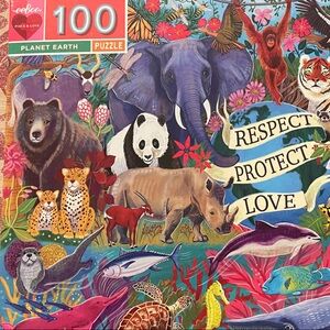eeBoo Planet Earth 100-Piece Puzzle - Multicolor